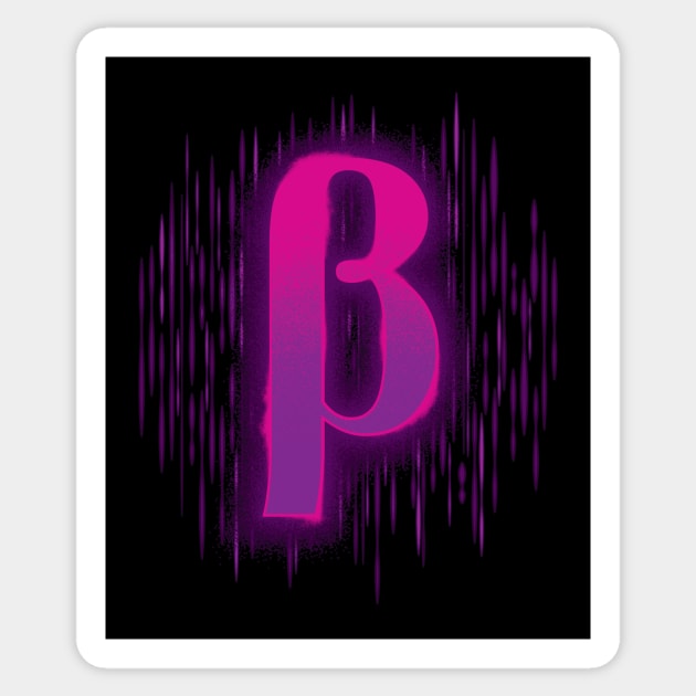 Greek Beta - Pinky Purple Sticker by DCLawrenceUK